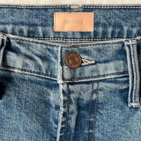 Mother The Insider Ankle Mid Rise Flare Jean Bloom And Doom Distressed Size 29 - Picture 5 of 8